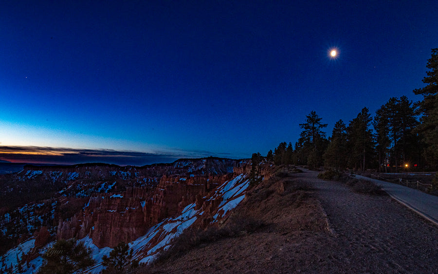 Sunrise and moon